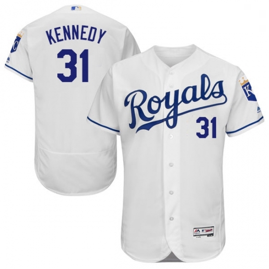 Mens Majestic Kansas City Royals 31 Ian Kennedy White Flexbase Authentic Collection MLB Jersey Mens Majestic Kansas City Royals 31 Ian Kennedy White Flexbase Authentic Collection MLB Jersey