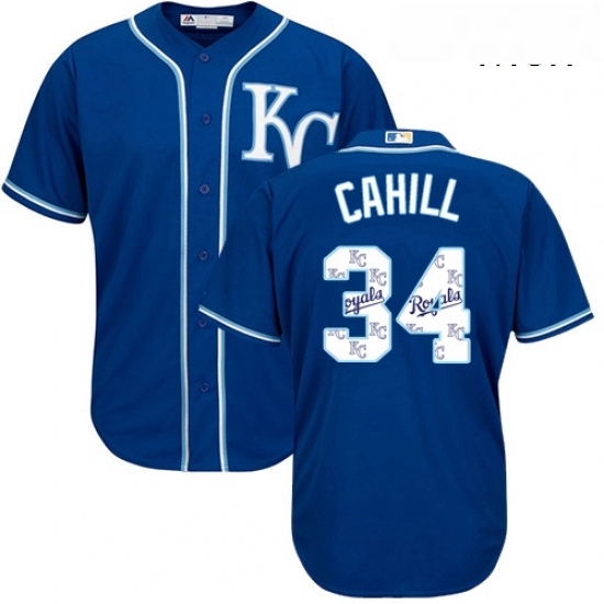 Mens Majestic Kansas City Royals 34 Trevor Cahill Blue Authentic Blue Team Logo Fashion Cool Base MLB Jersey Mens Majestic Kansas City Royals 34 Trevor Cahill Blue Authentic Blue Team Logo Fashion Cool Base MLB Jersey