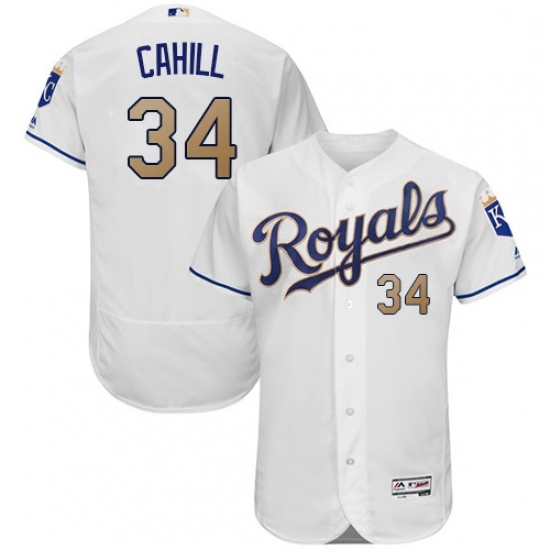 Mens Majestic Kansas City Royals 34 Trevor Cahill White Flexbase Authentic Collection MLB Jersey Mens Majestic Kansas City Royals 34 Trevor Cahill White Flexbase Authentic Collection MLB Jersey