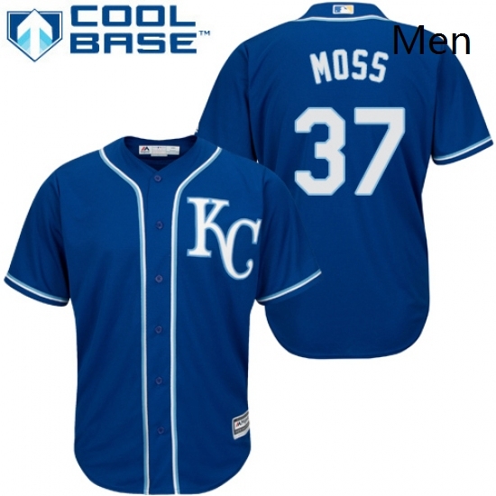 Mens Majestic Kansas City Royals 37 Brandon Moss Replica Blue Alternate 2 Cool Base MLB Jersey Mens Majestic Kansas City Royals 37 Brandon Moss Replica Blue Alternate 2 Cool Base MLB Jersey