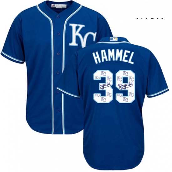 Mens Majestic Kansas City Royals 39 Jason Hammel Blue Authentic Blue Team Logo Fashion Cool Base MLB Jersey Mens Majestic Kansas City Royals 39 Jason Hammel Blue Authentic Blue Team Logo Fashion Cool Base MLB Jersey