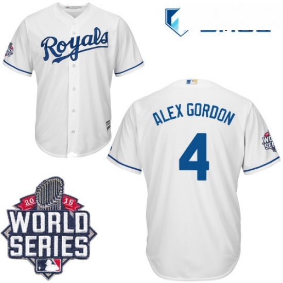 Mens Majestic Kansas City Royals 4 Alex Gordon Authentic White Home Cool Base 2015 World Series Mens Majestic Kansas City Royals 4 Alex Gordon Authentic White Home Cool Base 2015 World Series