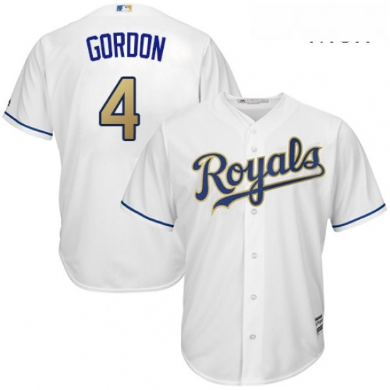 Mens Majestic Kansas City Royals 4 Alex Gordon Replica White Home Cool Base MLB Jersey Mens Majestic Kansas City Royals 4 Alex Gordon Replica White Home Cool Base MLB Jersey