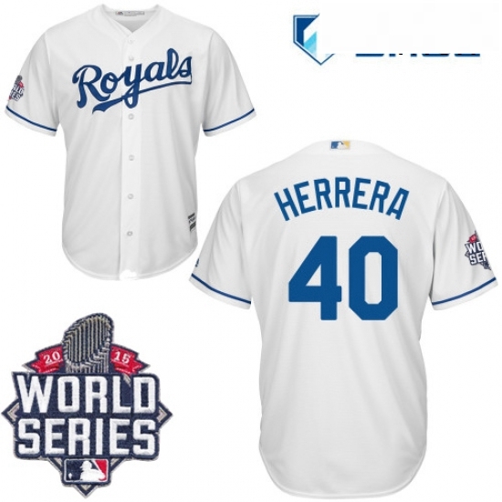 Mens Majestic Kansas City Royals 40 Kelvin Herrera Authentic White Home Cool Base 2015 World Series Patch MLB Jersey Mens Majestic Kansas City Royals 40 Kelvin Herrera Authentic White Home Cool Base 2015 World Series Patch MLB Jersey