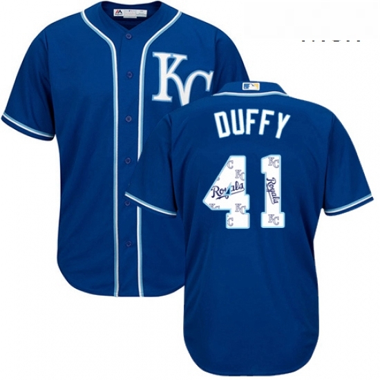 Mens Majestic Kansas City Royals 41 Danny Duffy Blue Authentic Blue Team Logo Fashion Cool Base MLB Jersey Mens Majestic Kansas City Royals 41 Danny Duffy Blue Authentic Blue Team Logo Fashion Cool Base MLB Jersey