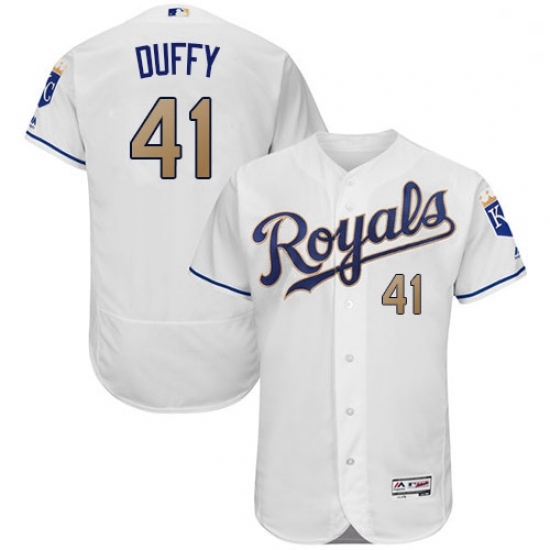 Mens Majestic Kansas City Royals 41 Danny Duffy White Flexbase Authentic Collection MLB Jersey Mens Majestic Kansas City Royals 41 Danny Duffy White Flexbase Authentic Collection MLB Jersey