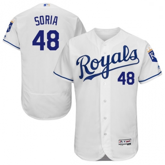 Mens Majestic Kansas City Royals 48 Joakim Soria White Flexbase Authentic Collection MLB Jersey Mens Majestic Kansas City Royals 48 Joakim Soria White Flexbase Authentic Collection MLB Jersey