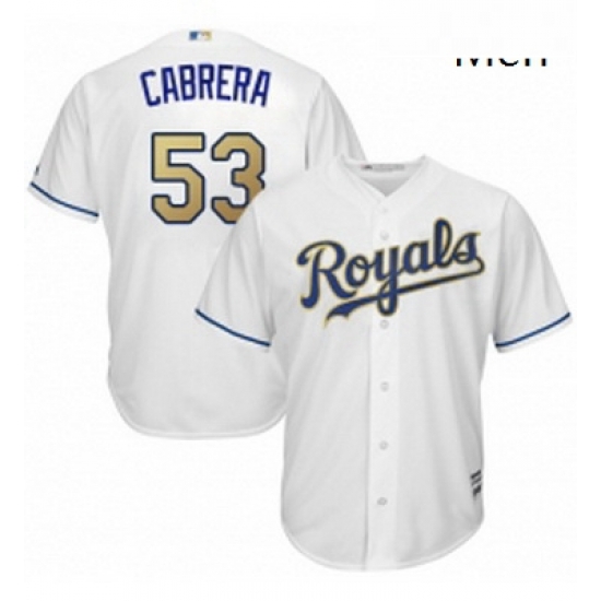 Mens Majestic Kansas City Royals 53 Melky Cabrera Replica White Home Cool Base MLB Jersey Mens Majestic Kansas City Royals 53 Melky Cabrera Replica White Home Cool Base MLB Jersey