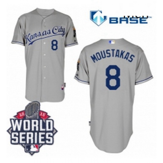 Mens Majestic Kansas City Royals 8 Mike Moustakas Authentic Grey Road Cool Base 2015 World Series Mens Majestic Kansas City Royals 8 Mike Moustakas Authentic Grey Road Cool Base 2015 World Series