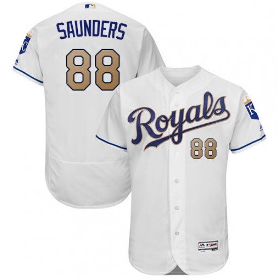 Mens Majestic Kansas City Royals 88 Michael Saunders White Flexbase Authentic Collection MLB Jersey Mens Majestic Kansas City Royals 88 Michael Saunders White Flexbase Authentic Collection MLB Jersey