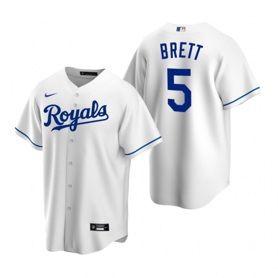 Mens Nike Kansas City Royals 5 George Brett White Home Stitched Baseball Jerse Mens Nike Kansas City Royals 5 George Brett White Home Stitched Baseball Jerse