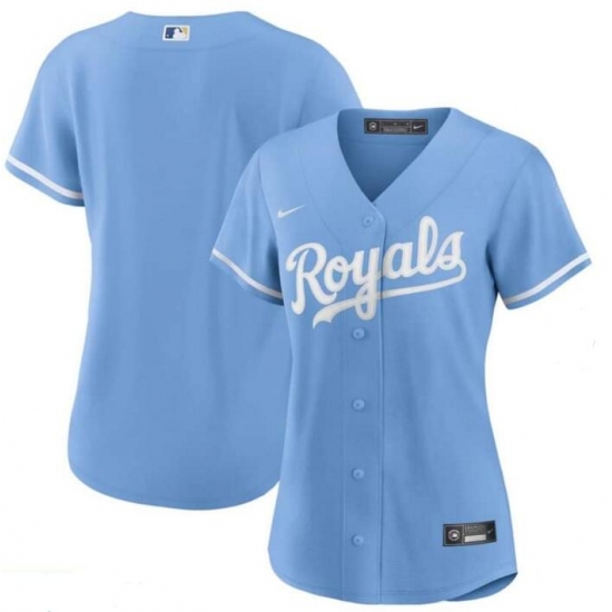 Women Kansas City Royals Blank Light Blue Cool Base Jersey Women Kansas City Royals Blank Light Blue Cool Base Jersey