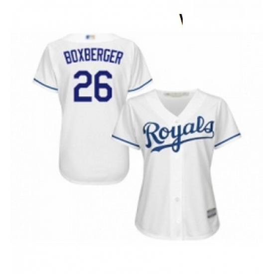 Womens Kansas City Royals 26 Brad Boxberger Replica White Home Cool Base Baseball Jersey Womens Kansas City Royals 26 Brad Boxberger Replica White Home Cool Base Baseball Jersey