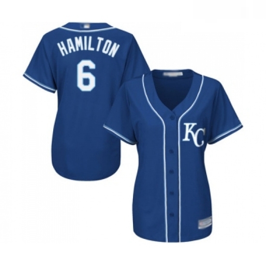 Womens Kansas City Royals 6 Billy Hamilton Replica Blue Alternate 2 Cool Base Baseball Jersey Womens Kansas City Royals 6 Billy Hamilton Replica Blue Alternate 2 Cool Base Baseball Jersey