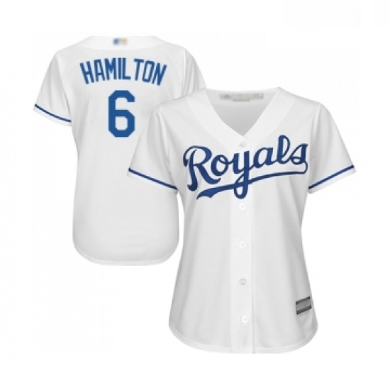 Womens Kansas City Royals 6 Billy Hamilton Replica White Home Cool Base Baseball Jersey Womens Kansas City Royals 6 Billy Hamilton Replica White Home Cool Base Baseball Jersey