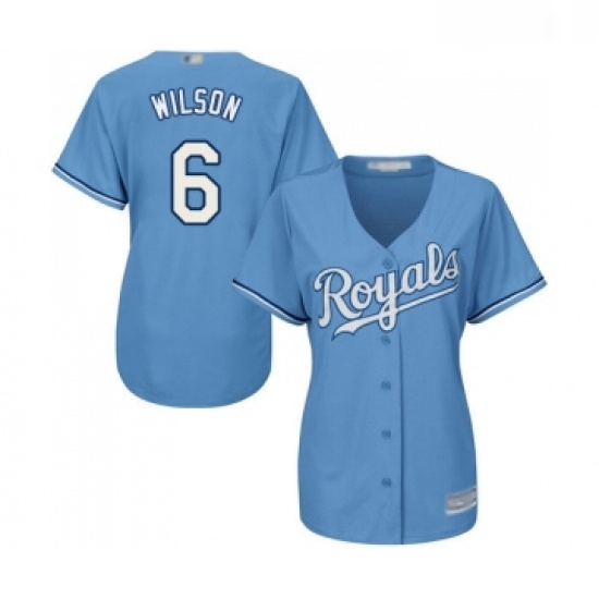 Womens Kansas City Royals 6 Willie Wilson Replica Light Blue Alternate 1 Cool Base Baseball Jersey Womens Kansas City Royals 6 Willie Wilson Replica Light Blue Alternate 1 Cool Base Baseball Jersey