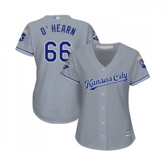 Womens Kansas City Royals 66 Ryan O Hearn Replica Grey Road Cool Base Baseball Jersey Womens Kansas City Royals 66 Ryan O Hearn Replica Grey Road Cool Base Baseball Jersey