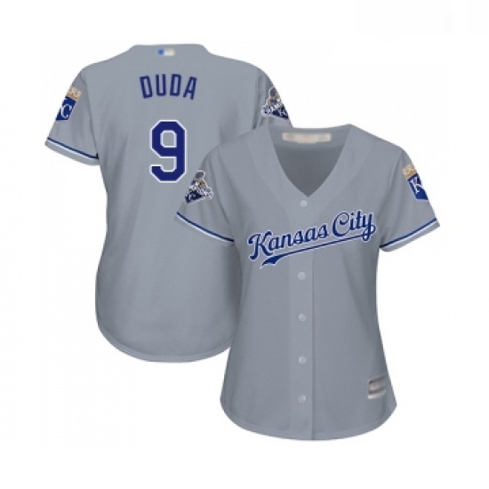 Womens Kansas City Royals 9 Lucas Duda Replica Grey Road Cool Base Baseball Jersey Womens Kansas City Royals 9 Lucas Duda Replica Grey Road Cool Base Baseball Jersey