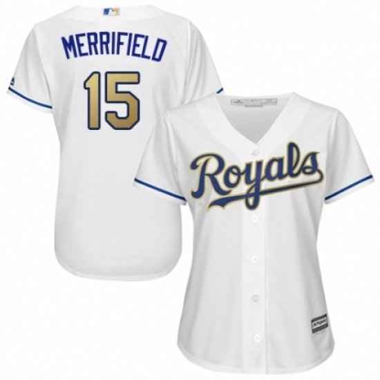 Womens Majestic Kansas City Royals 15 Whit Merrifield Replica White Home Cool Base MLB Jersey Womens Majestic Kansas City Royals 15 Whit Merrifield Replica White Home Cool Base MLB Jersey