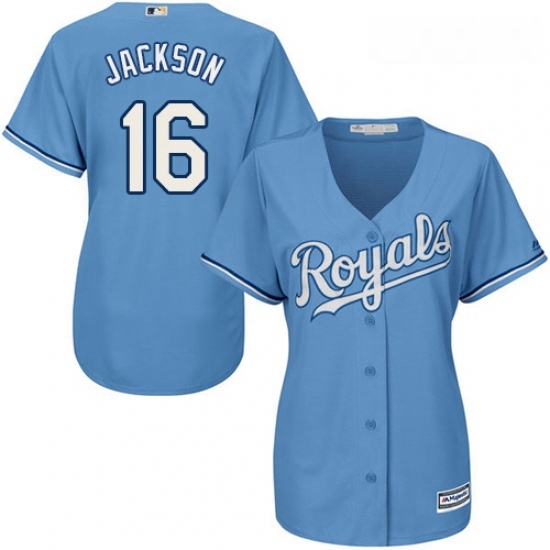 Womens Majestic Kansas City Royals 16 Bo Jackson Replica Light Blue Alternate 1 Cool Base MLB Jersey Womens Majestic Kansas City Royals 16 Bo Jackson Replica Light Blue Alternate 1 Cool Base MLB Jersey