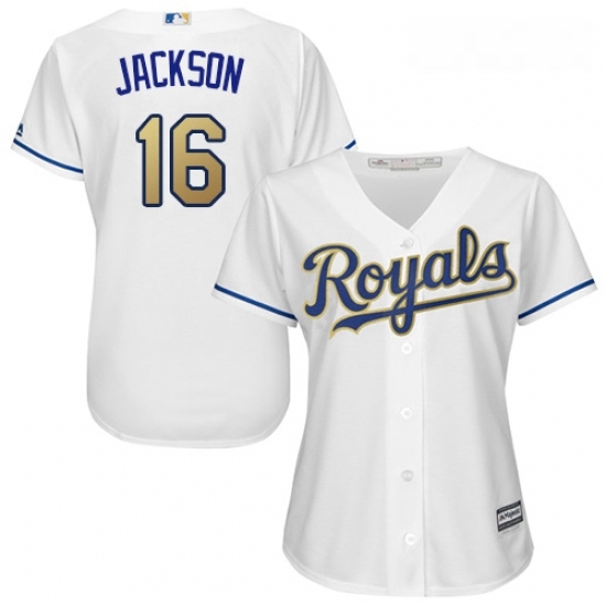 Womens Majestic Kansas City Royals 16 Bo Jackson Replica White Home Cool Base MLB Jersey Womens Majestic Kansas City Royals 16 Bo Jackson Replica White Home Cool Base MLB Jersey