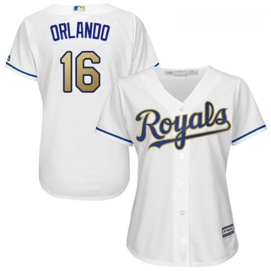 Womens Majestic Kansas City Royals 16 Paulo Orlando Authentic White Home Cool Base MLB Jersey Womens Majestic Kansas City Royals 16 Paulo Orlando Authentic White Home Cool Base MLB Jersey