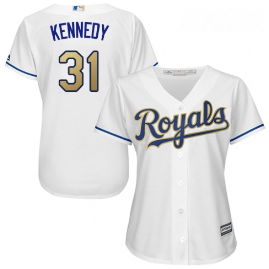 Womens Majestic Kansas City Royals 31 Ian Kennedy Authentic White Home Cool Base MLB Jersey Womens Majestic Kansas City Royals 31 Ian Kennedy Authentic White Home Cool Base MLB Jersey