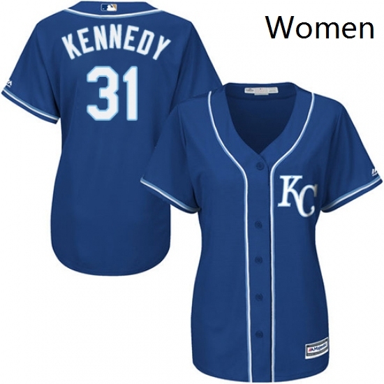 Womens Majestic Kansas City Royals 31 Ian Kennedy Replica Blue Alternate 2 Cool Base MLB Jersey Womens Majestic Kansas City Royals 31 Ian Kennedy Replica Blue Alternate 2 Cool Base MLB Jersey