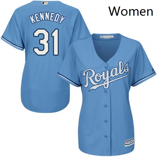 Womens Majestic Kansas City Royals 31 Ian Kennedy Replica Light Blue Alternate 1 Cool Base MLB Jersey Womens Majestic Kansas City Royals 31 Ian Kennedy Replica Light Blue Alternate 1 Cool Base MLB Jersey