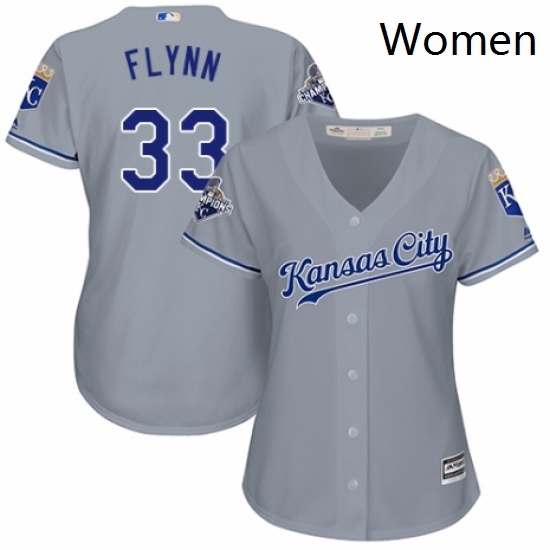 Womens Majestic Kansas City Royals 33 Brian Flynn Authentic Grey Road Cool Base MLB Jersey Womens Majestic Kansas City Royals 33 Brian Flynn Authentic Grey Road Cool Base MLB Jersey
