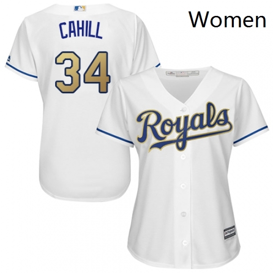 Womens Majestic Kansas City Royals 34 Trevor Cahill Replica White Home Cool Base MLB Jersey Womens Majestic Kansas City Royals 34 Trevor Cahill Replica White Home Cool Base MLB Jersey