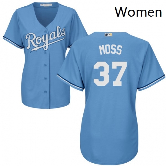 Womens Majestic Kansas City Royals 37 Brandon Moss Authentic Light Blue Alternate 1 Cool Base MLB Jersey Womens Majestic Kansas City Royals 37 Brandon Moss Authentic Light Blue Alternate 1 Cool Base MLB Jersey