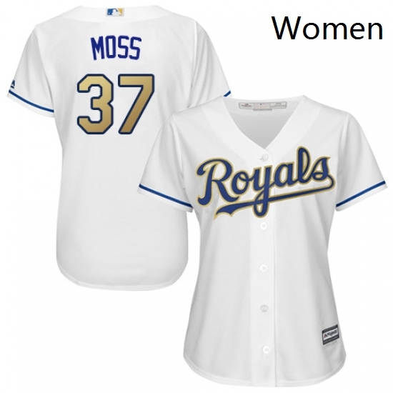 Womens Majestic Kansas City Royals 37 Brandon Moss Replica White Home Cool Base MLB Jersey Womens Majestic Kansas City Royals 37 Brandon Moss Replica White Home Cool Base MLB Jersey
