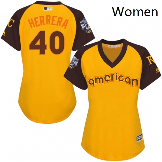 Womens Majestic Kansas City Royals 40 Kelvin Herrera Authentic Yellow 2016 All Star American League BP Cool Base MLB Jersey Womens Majestic Kansas City Royals 40 Kelvin Herrera Authentic Yellow 2016 All Star American League BP Cool Base MLB Jersey