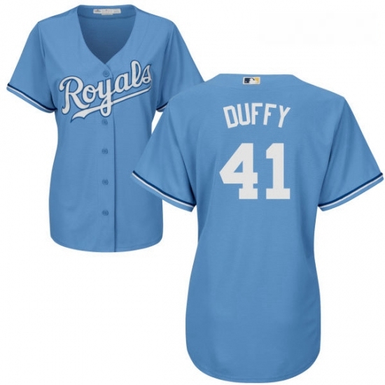 Womens Majestic Kansas City Royals 41 Danny Duffy Authentic Light Blue Alternate 1 Cool Base MLB Jersey Womens Majestic Kansas City Royals 41 Danny Duffy Authentic Light Blue Alternate 1 Cool Base MLB Jersey