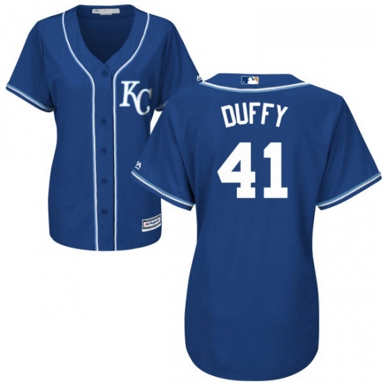 Womens Majestic Kansas City Royals 41 Danny Duffy Replica Blue Alternate 2 Cool Base MLB Jersey Womens Majestic Kansas City Royals 41 Danny Duffy Replica Blue Alternate 2 Cool Base MLB Jersey