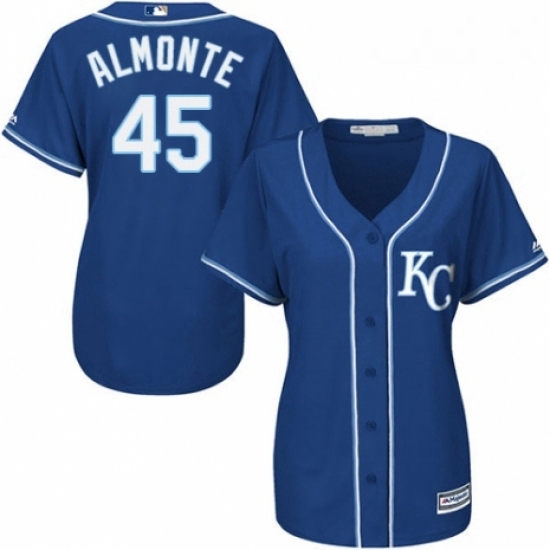 Womens Majestic Kansas City Royals 45 Abraham Almonte Replica Blue Alternate 2 Cool Base MLB Jersey Womens Majestic Kansas City Royals 45 Abraham Almonte Replica Blue Alternate 2 Cool Base MLB Jersey