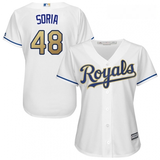 Womens Majestic Kansas City Royals 48 Joakim Soria Replica White Home Cool Base MLB Jersey Womens Majestic Kansas City Royals 48 Joakim Soria Replica White Home Cool Base MLB Jersey