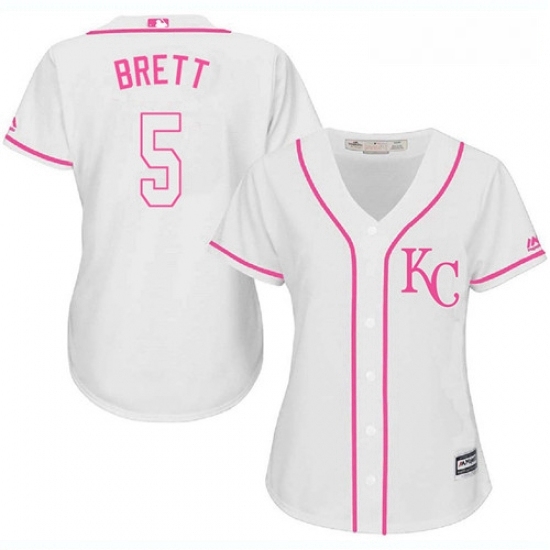 Womens Majestic Kansas City Royals 5 George Brett Authentic White Fashion Cool Base MLB Jersey Womens Majestic Kansas City Royals 5 George Brett Authentic White Fashion Cool Base MLB Jersey