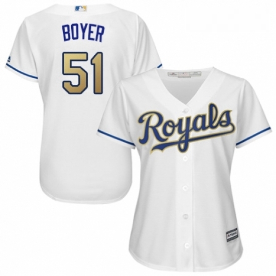 Womens Majestic Kansas City Royals 51 Blaine Boyer Authentic White Home Cool Base MLB Jersey Womens Majestic Kansas City Royals 51 Blaine Boyer Authentic White Home Cool Base MLB Jersey