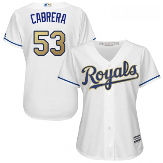 Womens Majestic Kansas City Royals 53 Melky Cabrera Authentic White Home Cool Base MLB Jersey Womens Majestic Kansas City Royals 53 Melky Cabrera Authentic White Home Cool Base MLB Jersey