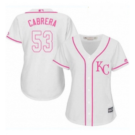 Womens Majestic Kansas City Royals 53 Melky Cabrera Replica White Fashion Cool Base MLB Jersey Womens Majestic Kansas City Royals 53 Melky Cabrera Replica White Fashion Cool Base MLB Jersey