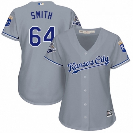 Womens Majestic Kansas City Royals 64 Burch Smith Authentic Grey Road Cool Base MLB Jersey Womens Majestic Kansas City Royals 64 Burch Smith Authentic Grey Road Cool Base MLB Jersey