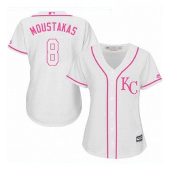 Womens Majestic Kansas City Royals 8 Mike Moustakas Replica White Fashion Cool Base MLB Jersey Womens Majestic Kansas City Royals 8 Mike Moustakas Replica White Fashion Cool Base MLB Jersey