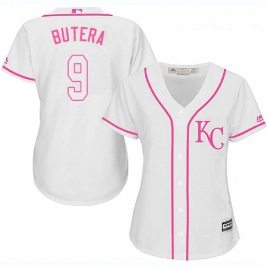 Womens Majestic Kansas City Royals 9 Drew Butera Authentic White Fashion Cool Base MLB Jersey Womens Majestic Kansas City Royals 9 Drew Butera Authentic White Fashion Cool Base MLB Jersey
