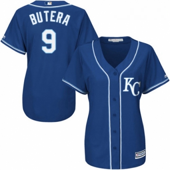 Womens Majestic Kansas City Royals 9 Drew Butera Replica Blue Alternate 2 Cool Base MLB Jersey Womens Majestic Kansas City Royals 9 Drew Butera Replica Blue Alternate 2 Cool Base MLB Jersey