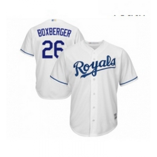 Youth Kansas City Royals 26 Brad Boxberger Replica White Home Cool Base Baseball Jersey Youth Kansas City Royals 26 Brad Boxberger Replica White Home Cool Base Baseball Jersey