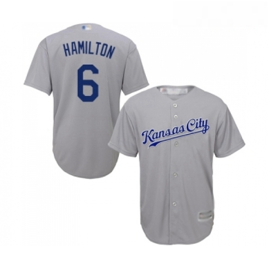 Youth Kansas City Royals 6 Billy Hamilton Replica Grey Road Cool Base Baseball Jersey Youth Kansas City Royals 6 Billy Hamilton Replica Grey Road Cool Base Baseball Jersey