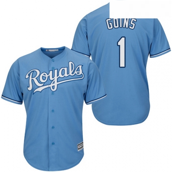 Youth Majestic Kansas City Royals 1 Ryan Goins Authentic Light Blue Alternate 1 Cool Base MLB Jersey Youth Majestic Kansas City Royals 1 Ryan Goins Authentic Light Blue Alternate 1 Cool Base MLB Jersey