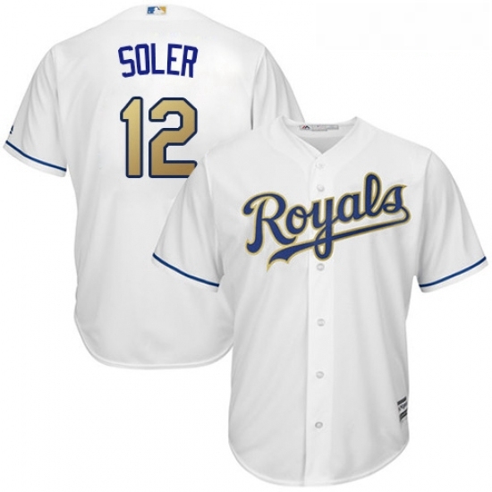 Youth Majestic Kansas City Royals 12 Jorge Soler Authentic White Home Cool Base MLB Jersey Youth Majestic Kansas City Royals 12 Jorge Soler Authentic White Home Cool Base MLB Jersey